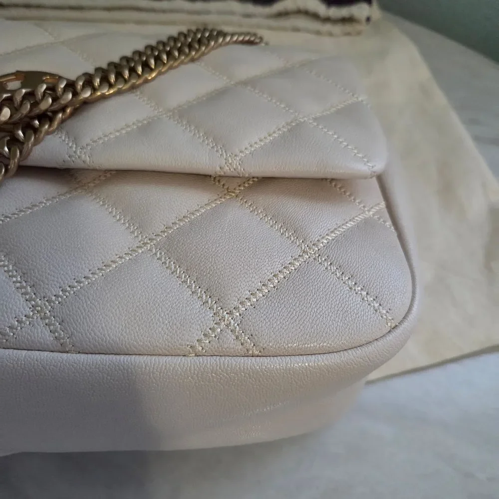 $678 Tory Burch Willa Quilted Cream Shoulder Bag Large In Brie